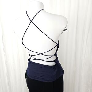 Shein EZwear navy blue strappy back top New with tag Size large